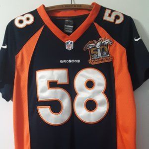 Genuine Nike On Field Stitched Broncos Von Miller 58 Jersey Youth Med/Adult XS